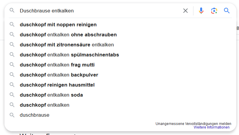 Keywordrecherche mit Hilfe von Google Suggest